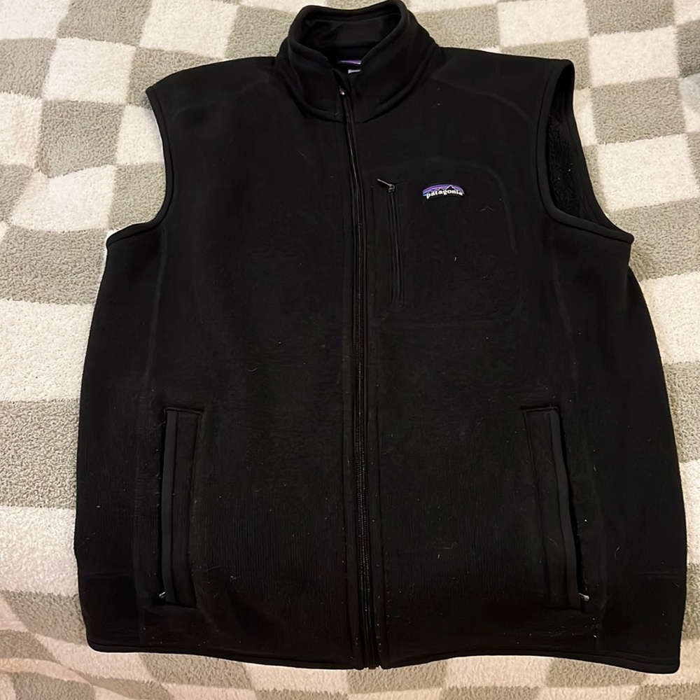 Black Patagonia Sweater Fleece Vest - Large